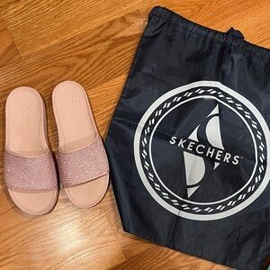 Skechers Blush Slide Sandals with Sparkle